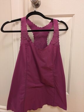 lululemon athletica Raspberry Racerback Lace-Trim Tank
